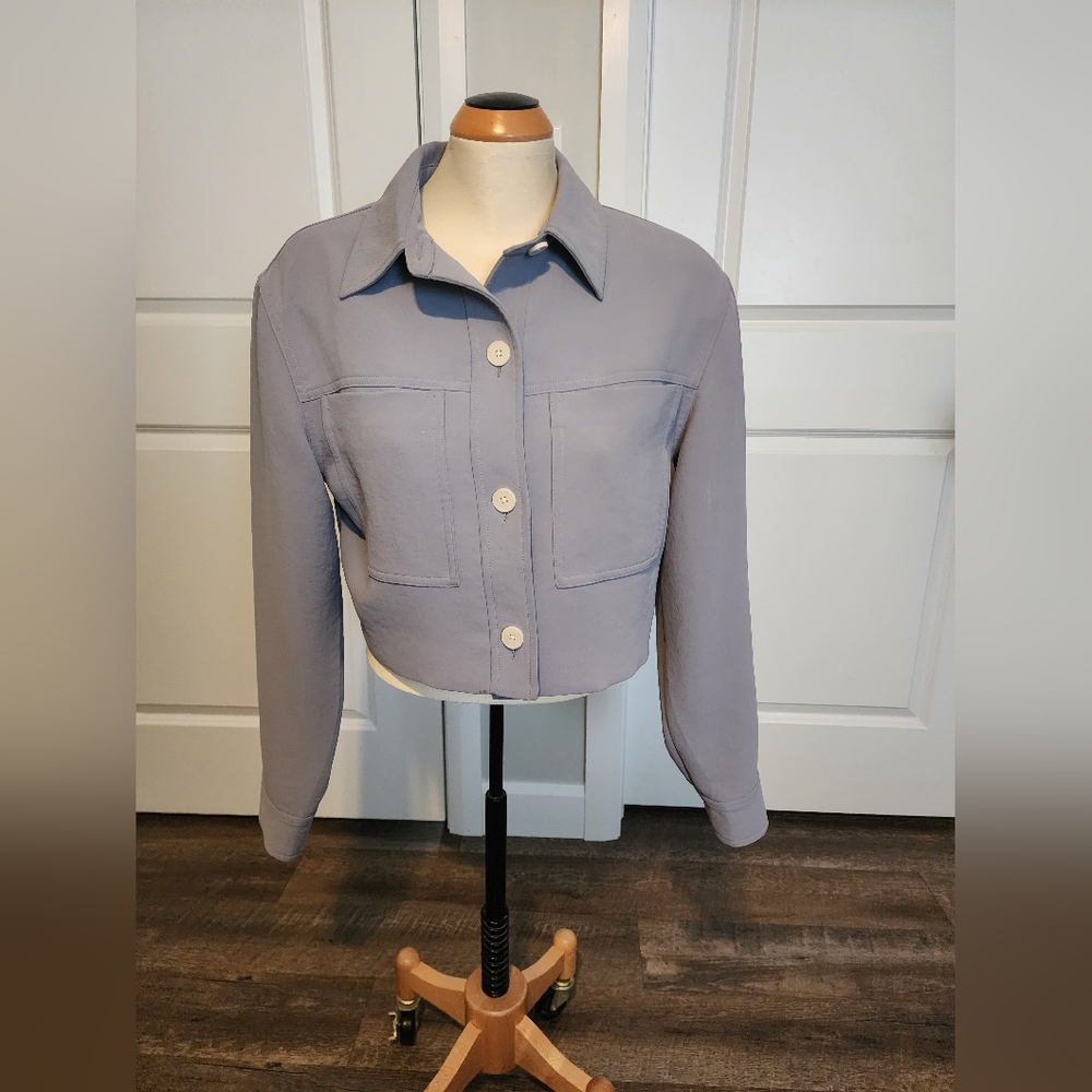 Wilfred Elegant Gray Crop Jacket